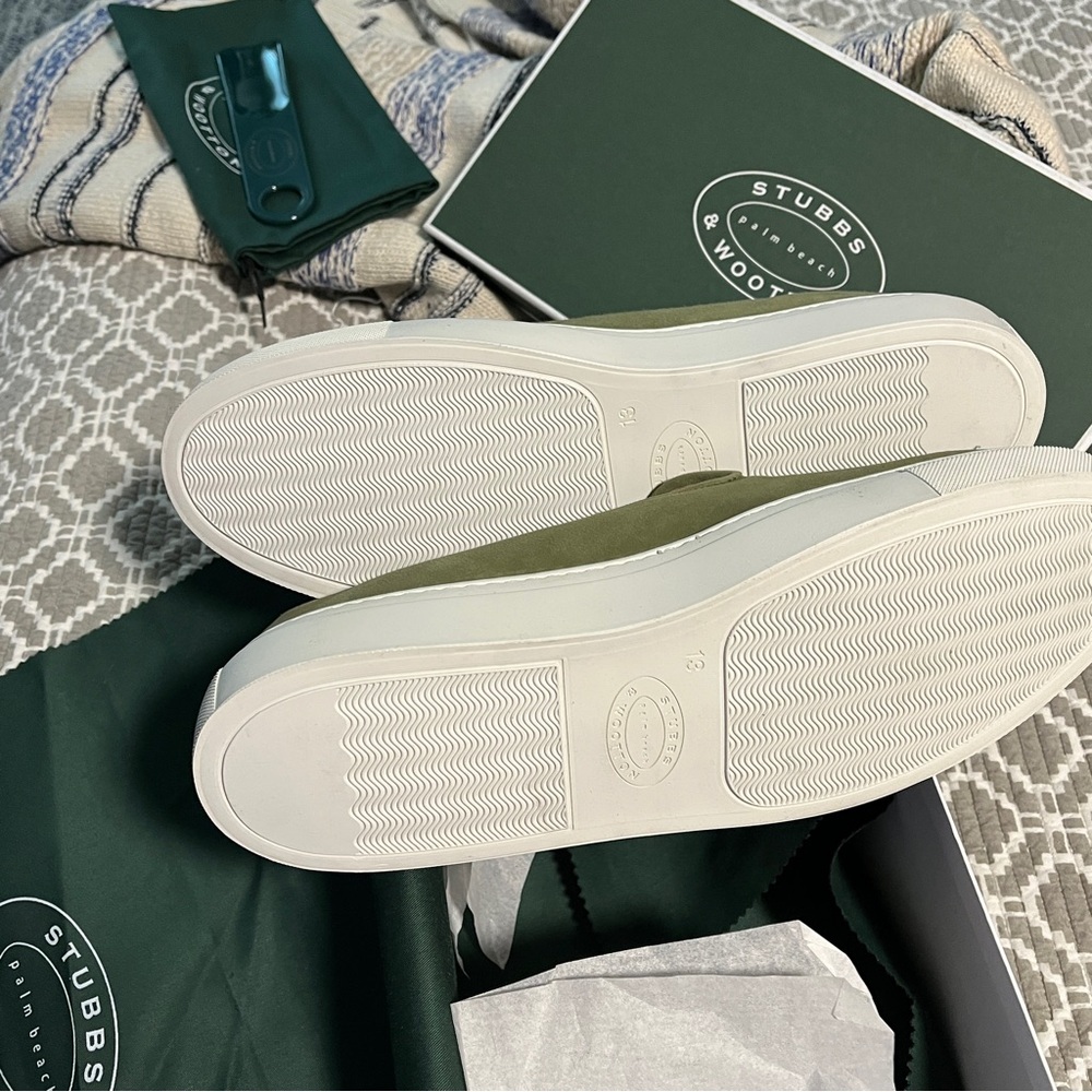 Stubbs & Wootton Green Crest Martial size 13 Men’s Brand New in Box rubber sole - Picture 10 of 15